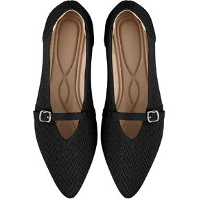 Flats for Women Pointed Toe Knit Ballet Comfortable Dressy Washable Mary Jane Flat Shoes in Saudi Arabia