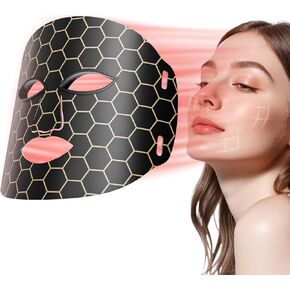 Red Light Therapy for Face,7 Modes and Timer Settings Led Face Mask Light Therapy with Remote,Portable Near-Infrared 850 Red Light Therapy Mask,Eye Protection Light Therapy at Home 288 LED Beads