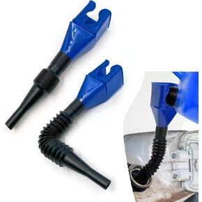 2 PCS سيارة قمع استنزاف للزيت مرنة ، 8.07 "× 1.77" قمع وقائي من البلاستيك قابلة للطي خالية من اليدين ، 4.72 "-8.07" ملحق متعدد الوظائف قابل للسحب ، لمعظم السيارات ، الدراجات النارية (الأزرق)