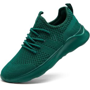 Running Shoes for Men Slip on Tennis Shoes Fashion Sneakers Lightweight Breathable Casual Walking Shoes Outdoor Workout Athletic Training Gym Trainer Sport Dark_Green Size 8.5