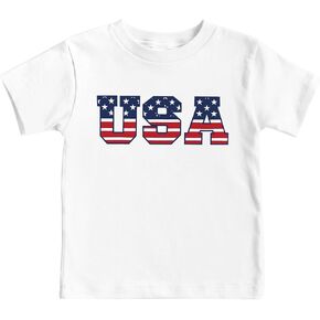 4th of July Shirts Toddler Boys Girls American Flag USA T-Shirt Kids Patriotic Tee Tops