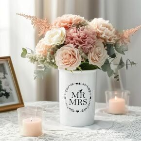 AW BRIDAL 50th Anniversary Decorations 50th Anniversary Wedding Gifts for Couple 50Year Golden Wedding Vase Centerpiece for Mom Dad Parents Friend Sister Birthday Gifts Flower Vase Home Decor