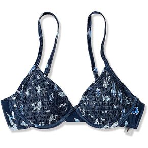WDIRARA Women's Floral Underwire Bikini Top Tie Back Push Up Swim Tops Swimwear