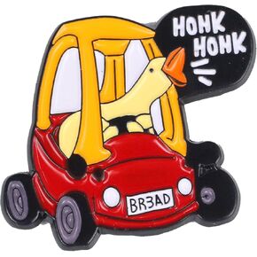 Silly Goose Honk Honk Pin, Funny Cartoon Goose Driving Enamel Pins, Silly Goose Meme Brooch Gift For Humor Goose Lover Goose Owner, Honk Honk Goose Badge Brooches For Bags Jackets Hat