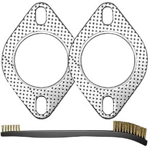 Strongthium 2.25 Inch 58mm Exhaust Gasket 2 Bolt for Muffler Flange Manifold High Temperature Graphite w/Fire Ring 2 Pcs