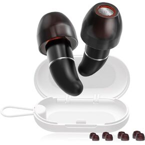 Ear Plugs for Sleeping Noise Cancelling, Washable Hearing Protection for Sleep, Earplugs for Concerts, Motorcycles,Travel, Concert, Swimming, Sleep Snoring, Black