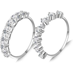 حلقات Moissanite للنساء - 925 Sterling Silver Oval 0.3ct Moissanite Diamonds المشاركة الزفاف القابلة للتكديس حلقة حلقة D Roll Color VVS1