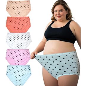 Womens Plus Size Banties ملخصات داخلية للنساء بالإضافة إلى الحجم XL-5XL 5 Pack Ladies Cotton Briefs Pack undies Pack