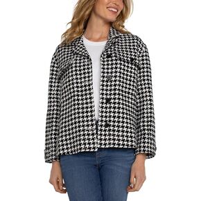 أكواف ليفربول للسيدات مع الشقوق الجانبية Jacquard Houndstooth المنسوجة