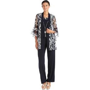 R&M Richards Womens Jacket Top Flared Pants