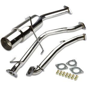 DNA MOTORING CBE-CRZ Stainless Steel Cat Back Exhaust System [Compatible with 11-15 Honda CR-Z 1.5]