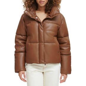 Levi's Women's Vegan Leather Quilted Shorty Puffer