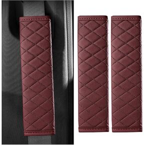 Mandark 2PCS Car Seat Belt Cover, Breathable Leather Vehicle Safety Seatbelt Shoulder Strap Pads, Soft Comfortable Auto Harness Shoulder Neck Protection Cushion, Universal for Most Cars (Black) in Saudi Arabia