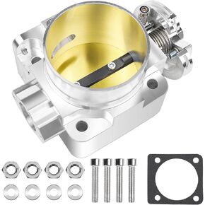 Aluminum Silver Throttle Body 70MM Car Turbo Electric Throttle Control Compatible with Evo 7 8 9 2001-2006 Mitsubishi Evolution VII VIII IX 4G63T Uprated with Gasket Mounting Hardware