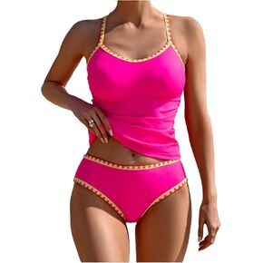 Soly Hux للسيدات Tankini Swimsuits على النقيض من شاطئ الصيف ملزمة