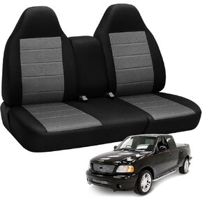غطاء مقعد الشاحنة متوافق مع 1997-2000 Ford F-150 مقعد يغطي المقعد المقسم 40/60 مع وحدة التحكم في مركز الافتتاح ، وليس مع الأكياس الهوائية بجوار مسند الرأس
