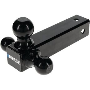 Reese Towpower Class 5 Tri Ball Mount, 2.5 Inch Shank, 2 Inch Drop, 1,400 Pound Tongue Capacity, 1-7/8 Inch, 2 Inch, and 2-5/16 Inch Balls, Black