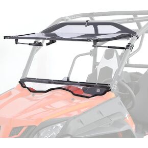 KEMIMOTO Flip Up Windshield 2-IN-1 Folding Window Compatible with CFMOTO ZForce 800 / 800ex / 800 trail/ 500 trail 2016-2022, Clear Hard-Coated PC Open Close Vent Front Full Windshield