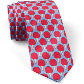 Skinny Slim Fashion Necktie for men Novelty Conversational Neckwear Ties (Table Tennis Pattern)