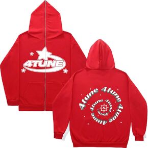 Sunwittafy Y2k Hoodie Men Women Full Zip Up Star Letter Print Hoodies Retro Oversized Sweatshirts Hip Hop Trendy 2023