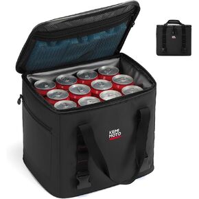 KEMIMOTO Motorcycle Cooler Tail Bag 20L Large Capacity with 900D Waterproof PVC Layer, Compatible with All Motorcycles, Waterproof Motorcycle Beverage Cooler Bag, 1 Bag Black