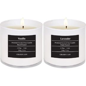 Chloefu LAN Valentines Scented Candles Gifts for Women Gardenia and Jasmine Candles 7.1oz|45 Hour Long Lasting Highly Scented 100% Soy Candle, Home Decor, Aromatherapy Candle with Gift Box 2 Pack