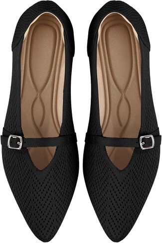 Flats for Women Pointed Toe Knit Ballet Comfortable Dressy Washable Mary Jane Flat Shoes in Saudi Arabia