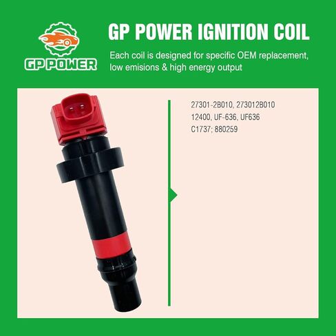 ملف الإشعال الأداء 27301-2B010 273012B010 UF-636 UF636 C1737 مجموعة من 1 متوافق مع Kia Soul 1.6L L4 in Saudi Arabia