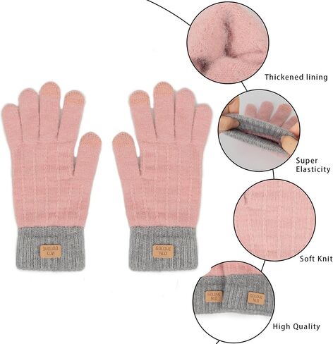 Women-Winter-Gloves Thermal-Warm Gloves Elastic Knitted Touchscreen-Gloves for Cold Weather in Saudi Arabia