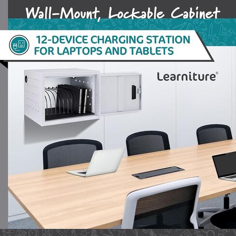 Structure Series 12-Device Wall-Mount Charging Cart Compatible with Laptop Computers, Tablets, Chromebooks - Black in Saudi Arabia