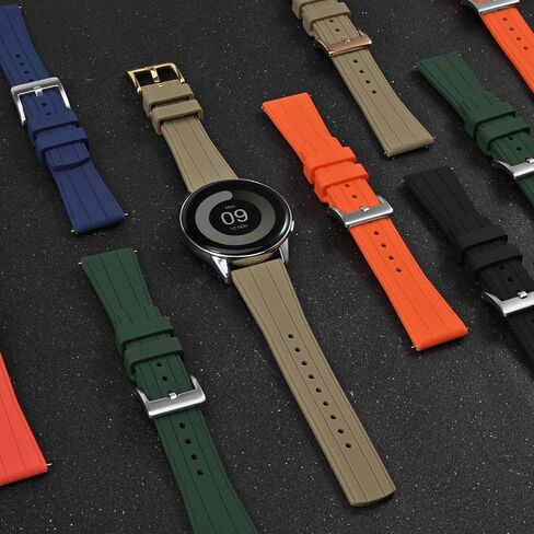 AYADOO 24MM SILICONE WATCH BAND SILICONE BAND ， استبدال الإفراج السريع ， حزام ساعة أسود مع مشبك أسود للرجال نساء in Kuwait