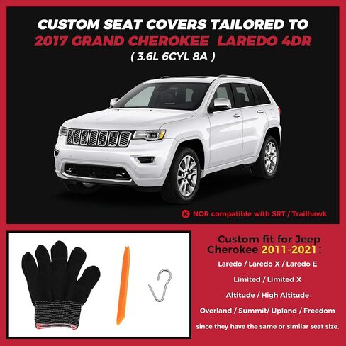 Freesoo مخصص أغطية مقعد السيارة لأغطية مقاعد Jeep Grand Cherokee 2011-2021 ، أغطية مقاعد جلدية مقاومة للماء لسيارات الدفع الرباعي ، ومواد حامي السيارات - المقاعد الأمامية البيج in Kuwait