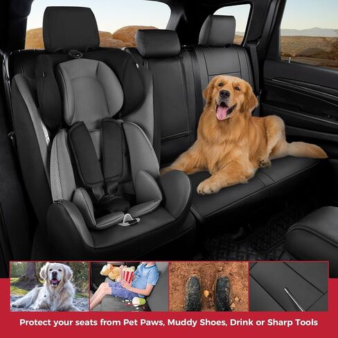 Freesoo مخصص أغطية مقعد السيارة لأغطية مقاعد Jeep Grand Cherokee 2011-2021 ، أغطية مقاعد جلدية مقاومة للماء لسيارات الدفع الرباعي ، ومواد حامي السيارات - المقاعد الأمامية البيج in Kuwait