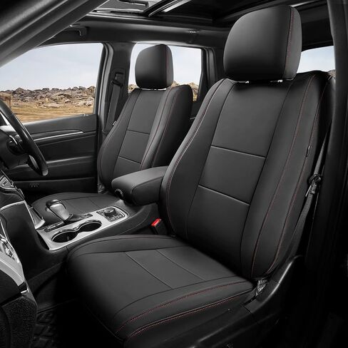 Freesoo مخصص أغطية مقعد السيارة لأغطية مقاعد Jeep Grand Cherokee 2011-2021 ، أغطية مقاعد جلدية مقاومة للماء لسيارات الدفع الرباعي ، ومواد حامي السيارات - المقاعد الأمامية البيج in Saudi Arabia