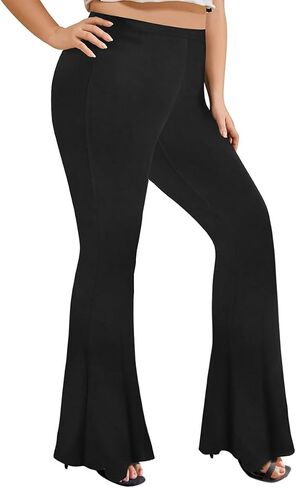 TIYOMI Plus Size Flared Leggings for Women High Waist Pants Ankle Leggings XL-5XL in Saudi Arabia