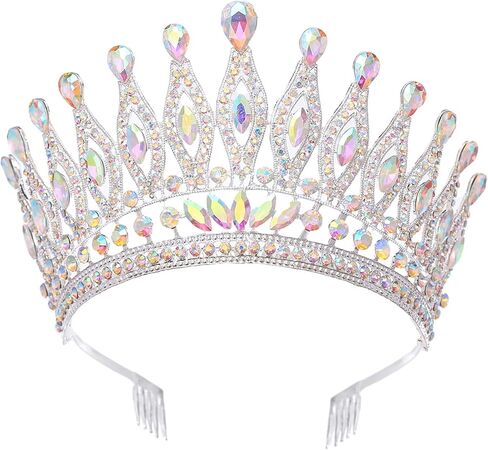 Tiaras and Crowns for Women,Wedding Tiara for Bride,Rhinestone Queen Crown,Crystal Costume Hair Accessories for Birthday Prom Crown with Combs(SilverAB) in Saudi Arabia