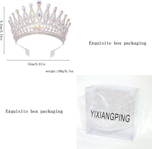 Tiaras and Crowns for Women,Wedding Tiara for Bride,Rhinestone Queen Crown,Crystal Costume Hair Accessories for Birthday Prom Crown with Combs(SilverAB) in Saudi Arabia