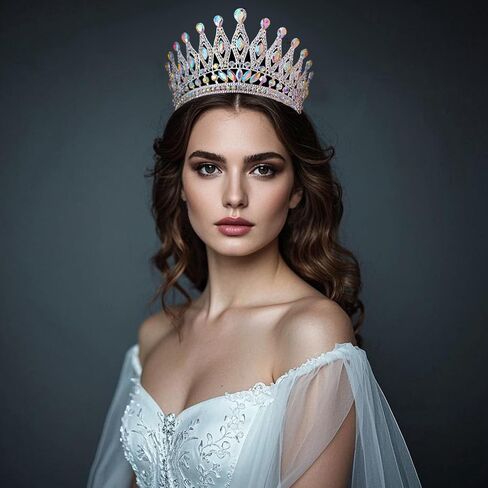 Tiaras and Crowns for Women,Wedding Tiara for Bride,Rhinestone Queen Crown,Crystal Costume Hair Accessories for Birthday Prom Crown with Combs(SilverAB) in Saudi Arabia