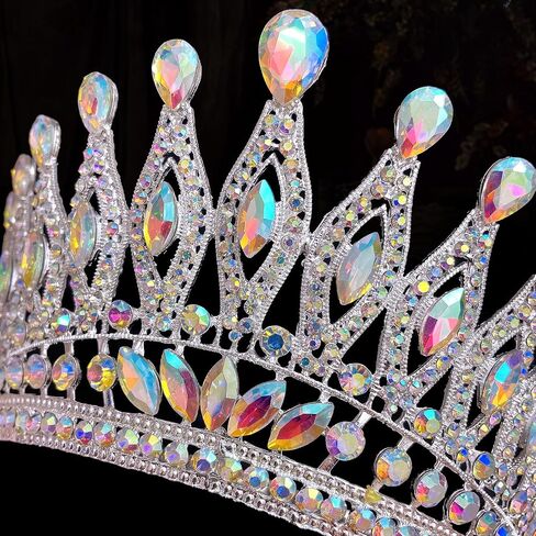 Tiaras and Crowns for Women,Wedding Tiara for Bride,Rhinestone Queen Crown,Crystal Costume Hair Accessories for Birthday Prom Crown with Combs(SilverAB) in Saudi Arabia