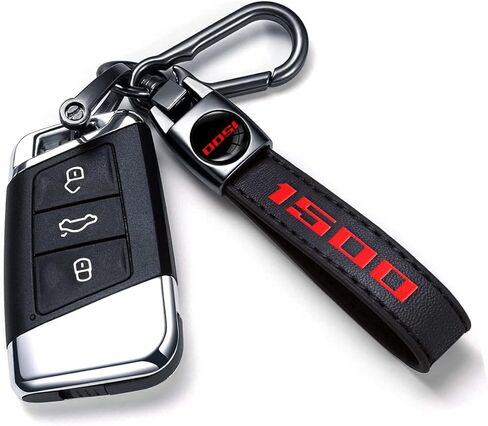 سوداء ألياف الكربون من الجلد الأسود ، ملحقات سلسلة مفاتيح المفتاح المعدنية المتوافقة مع إكسسوارات Chevy Camaro RS Cars in Kuwait