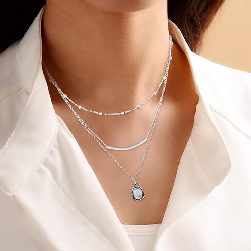 HUASAI Boho Necklaces Western Jewelry for Women Turquoise Layered Necklace Bohemian Western Outfit Country Concert Accessories in Saudi Arabia