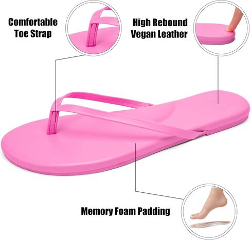 INMINPIN Women's Flip Flops Flat Sandals with Arch Support Ultra Comfort Vegan Leather Thong Sandals with Memory Foam Summer Beach Minimalist Slides in Kuwait