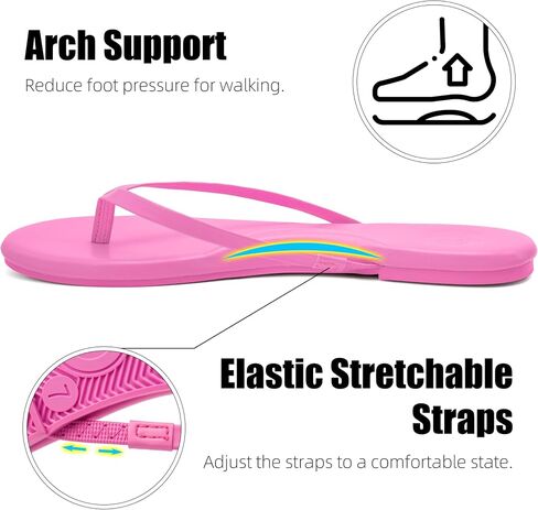 INMINPIN Women's Flip Flops Flat Sandals with Arch Support Ultra Comfort Vegan Leather Thong Sandals with Memory Foam Summer Beach Minimalist Slides in Kuwait