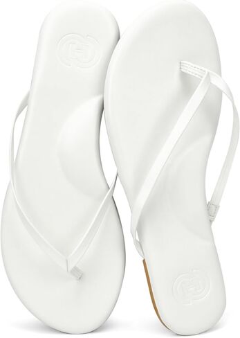 INMINPIN Flat Flip Flops with Arch Support for Women - Memory Foam Flats Summer Sandals 2026 - Ultra Comfort Vegan Leather Thong Sandals Summer Beach Slide in Saudi Arabia