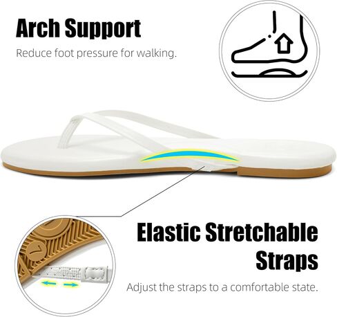 INMINPIN Flat Flip Flops with Arch Support for Women - Memory Foam Flats Summer Sandals 2026 - Ultra Comfort Vegan Leather Thong Sandals Summer Beach Slide in Saudi Arabia
