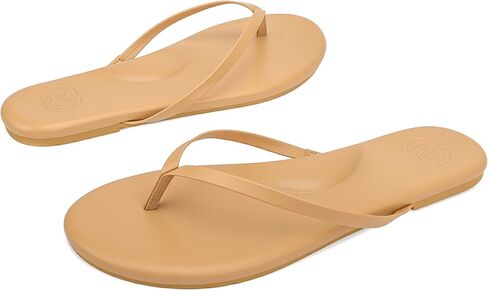 INMINPIN Women's Flip Flops Flat Sandals with Arch Support Ultra Comfort Vegan Leather Thong Sandals with Memory Foam Summer Beach Minimalist Slides in Kuwait
