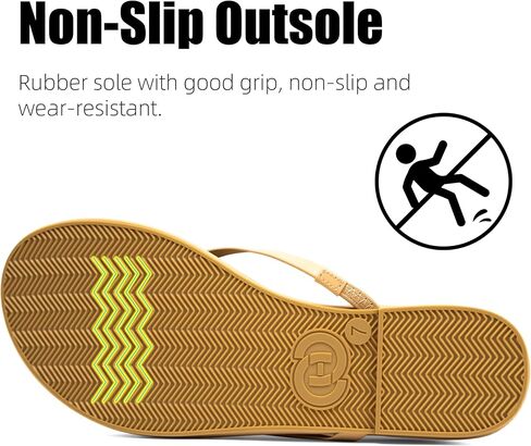 INMINPIN Women's Flip Flops Flat Sandals with Arch Support Ultra Comfort Vegan Leather Thong Sandals with Memory Foam Summer Beach Minimalist Slides in Kuwait