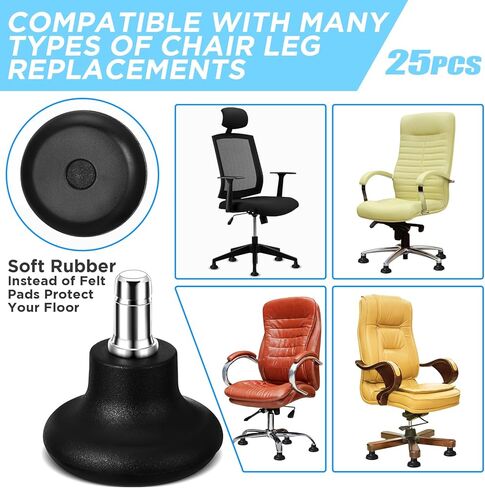 Thyle 50 Pcs Low Profile Bell Glides Replacement Chair Feet Wheel Stopper to Fixed Stationary Castors Office Chair Wheels Stool Swivel Chair Casters in Saudi Arabia