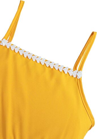 Girls Cami Dress Elegant Princess Spaghetti Strap Solid High Waist Flared A Line Party Midi Dresses in Saudi Arabia