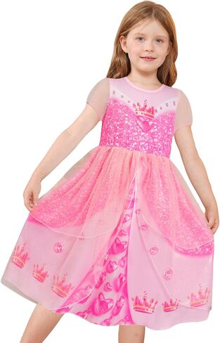 LQSZ Girls Princess Dresses Toddler Tulle Dress مع الأكمام اللطيفة للنفخة لزي أعياد الميلاد ، الصيف ، من 3 إلى 12 عامًا in Kuwait